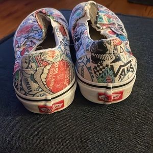 Vans Slip Ons Travel Stamps Women’s Size 11